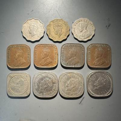 蒂克钱币-第43场 外国硬币散币场 平价自动拍 - 英属海峡 英属印度 硬币11枚