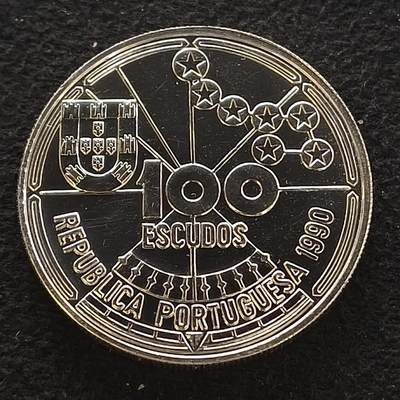 【全场包邮】纯粹捡漏拍467场-待排序 - 葡萄牙1990年100埃斯库多天文导航纪念银币