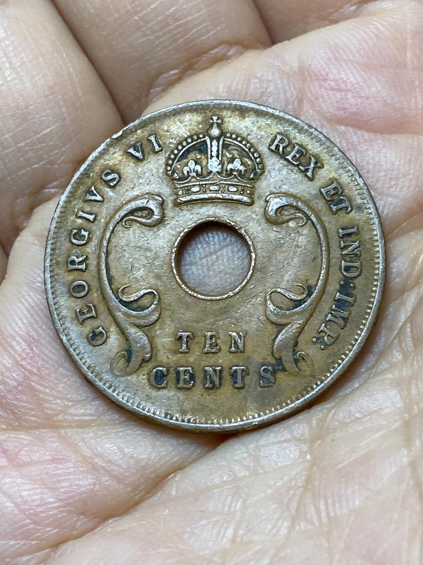 2025年第一百零六场(总第一百三十二场）外国好品散币(免佣金) 英属东非1943年10分(乔治六世第二版，SA版比勒陀利亚造)