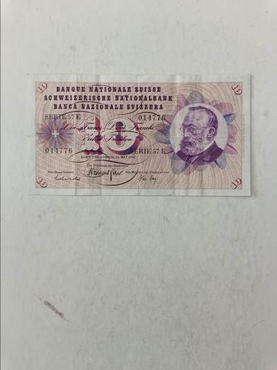 【20251010】非全新纸币第293场 - 瑞士1968年10法郎