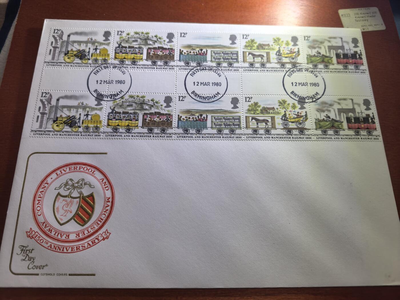 长老汇蛇年精选第五十九场拍卖 1980利物浦-曼切斯特铁路公司150周年首日封，大封