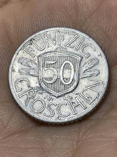 2025年第一百零六场(总第一百三十二场）外国好品散币(免佣金) - 奥地利🇦🇹1946年50格罗申(二战后十进制第一版)
