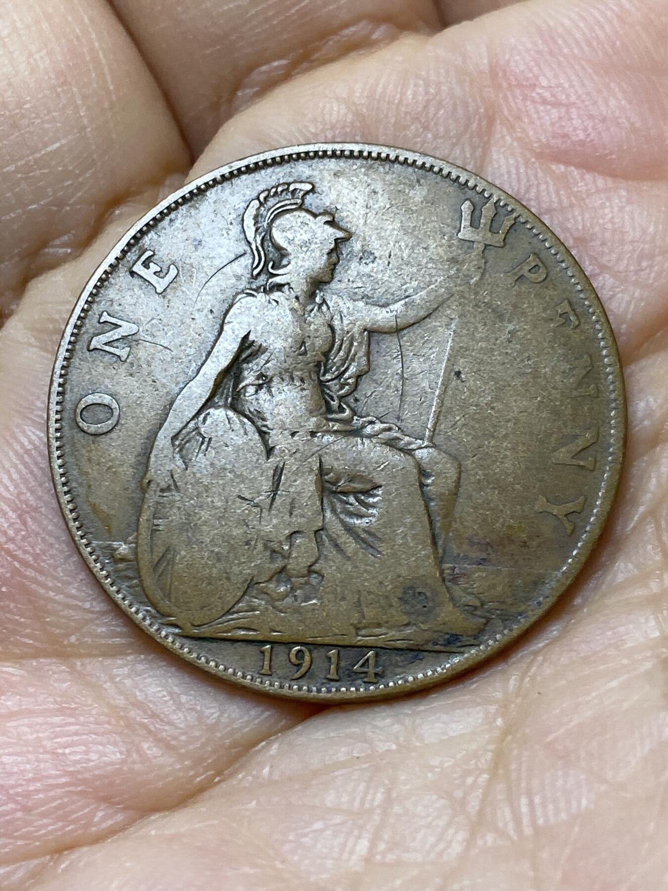 2025年第一百零六场(总第一百三十二场）外国好品散币(免佣金) 英国🇬🇧1914年1便士(乔治五世第一版)