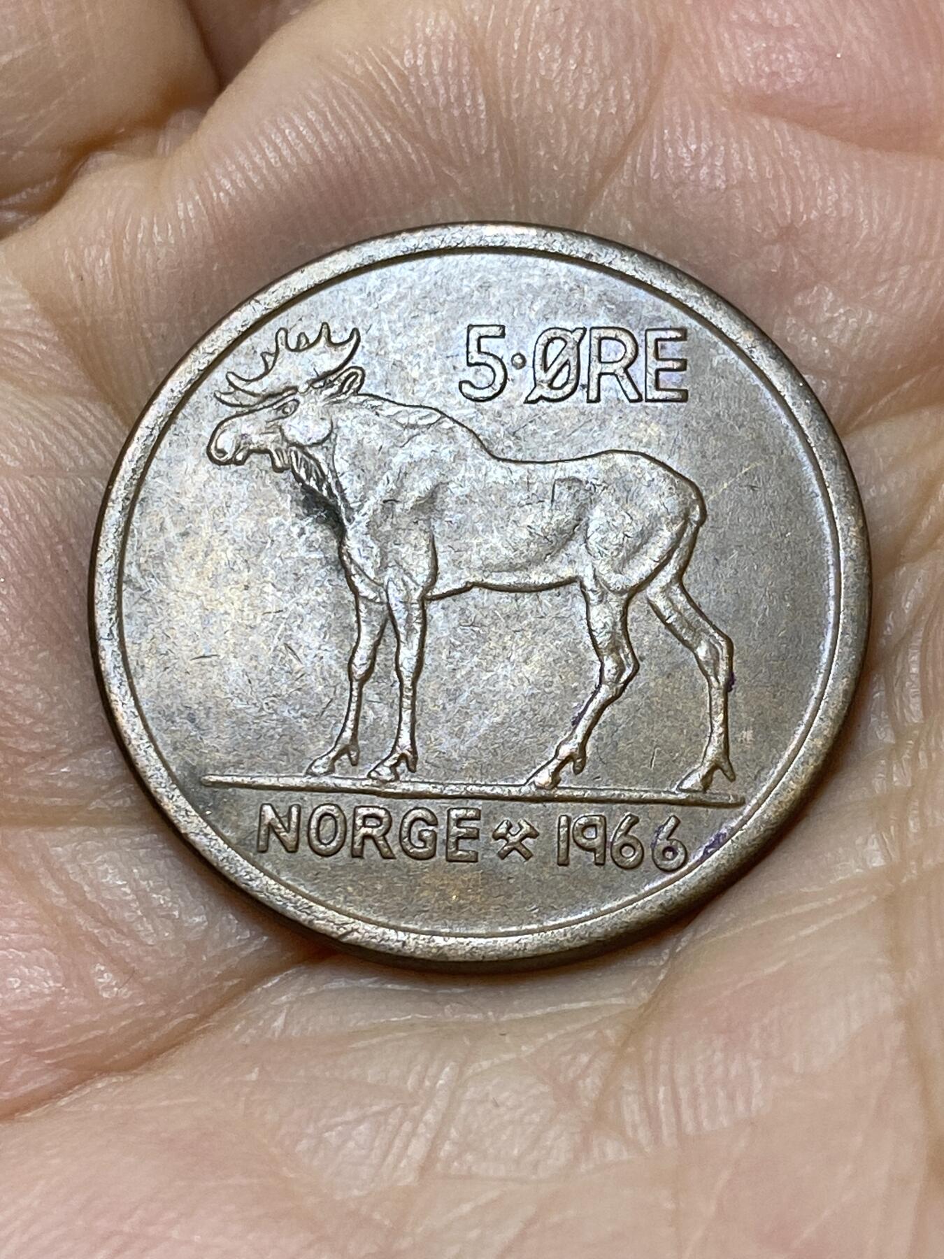 2025年第一百零六场(总第一百三十二场）外国好品散币(免佣金) 挪威🇳🇴1966年5欧尔(奥拉夫五世第一套)