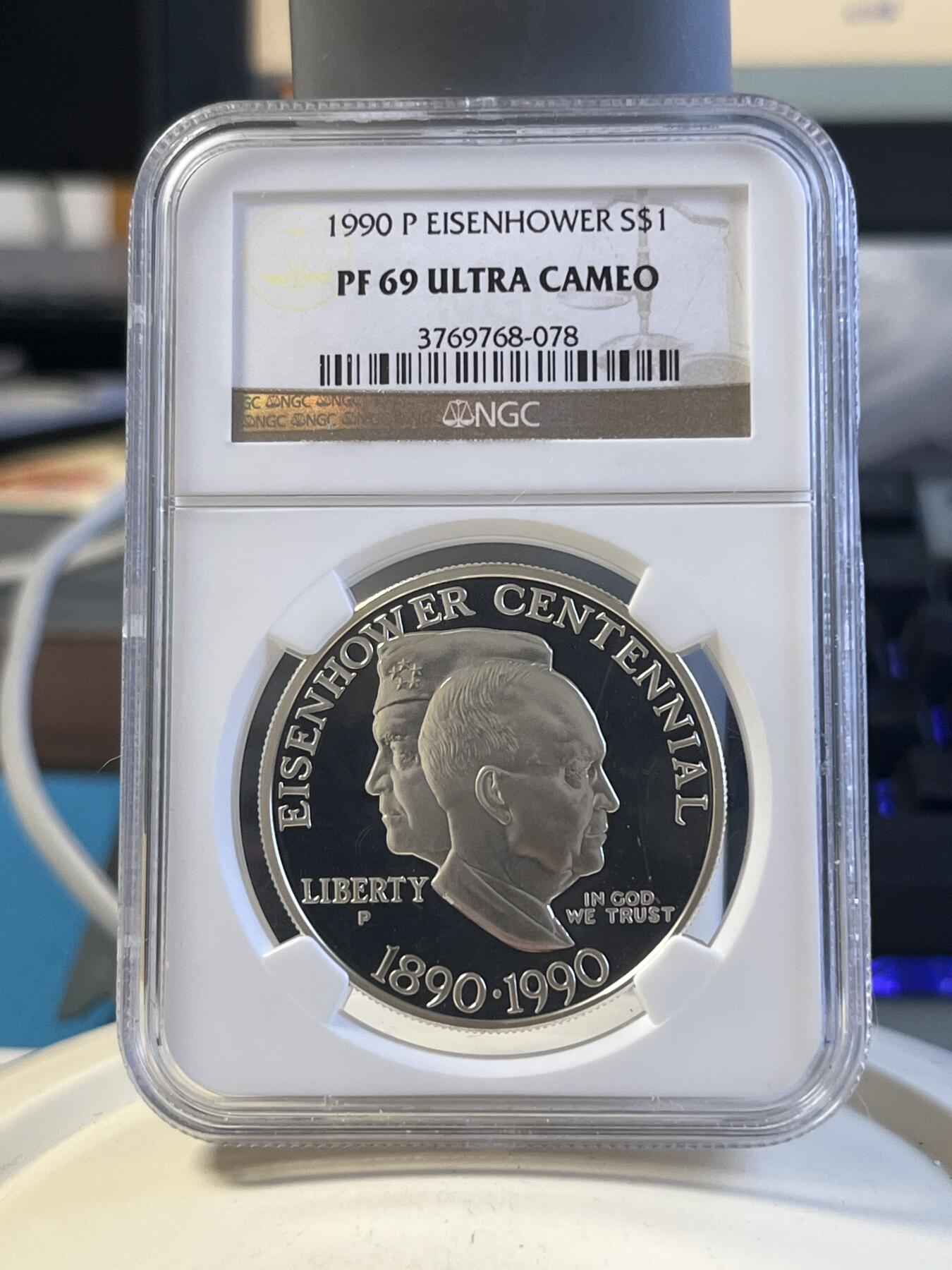 第177期拍卖【长期征集拍品】 美国1990年1美元精制银币 艾森豪威尔 NGC PF69UC
