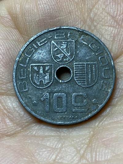 2025年第一百零六场(总第一百三十二场）外国好品散币(免佣金) - 比利时🇧🇪1943年10分锌币(利奥波德三世，二战德国占领时期，荷语–法语版)