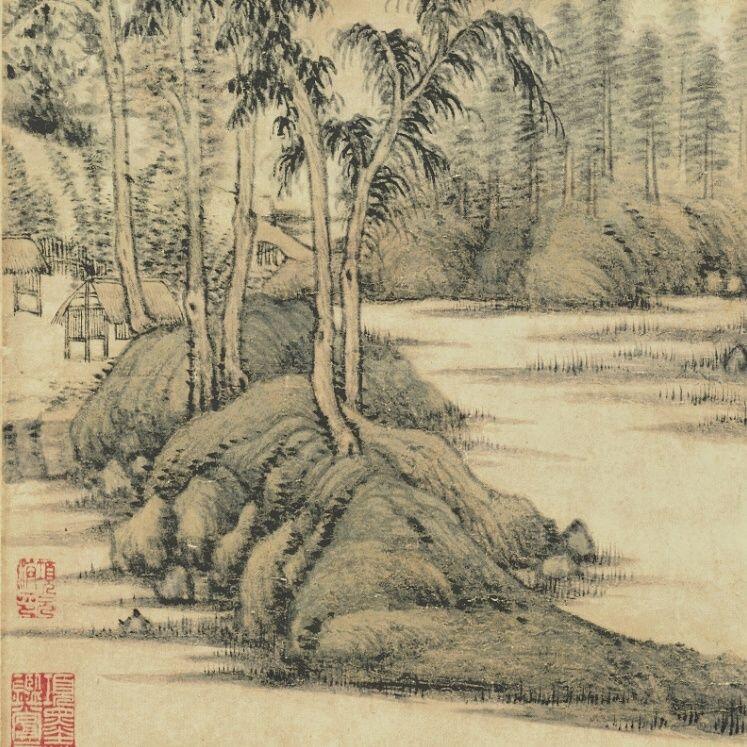 听雨轩 杂相专场（1） 元倪瓒 水竹居图卷轴