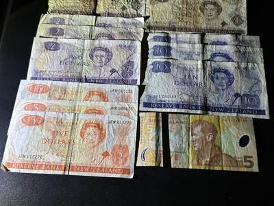 《外钞收藏家》第五百七十四期（精选场）（本平台长期征集拍品、欢迎藏友们联系合作） 新西兰两个版本 1-10元 17张一起 非全新 品相如图