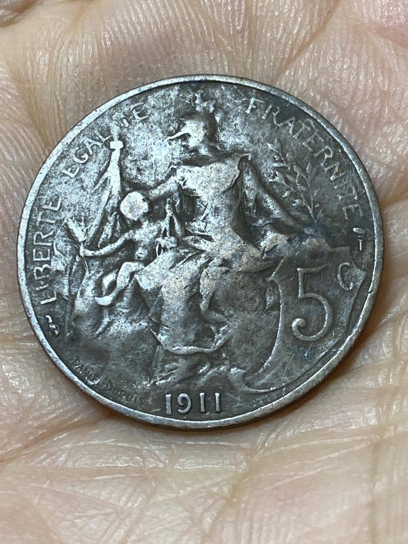 2025年第一百零六场(总第一百三十二场）外国好品散币(免佣金) 法国🇫🇷1911年5生丁