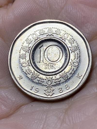 2025年第一百零六场(总第一百三十二场）外国好品散币(免佣金) - 挪威🇳🇴1988年10克朗(奥拉夫五世第二套最大面值)