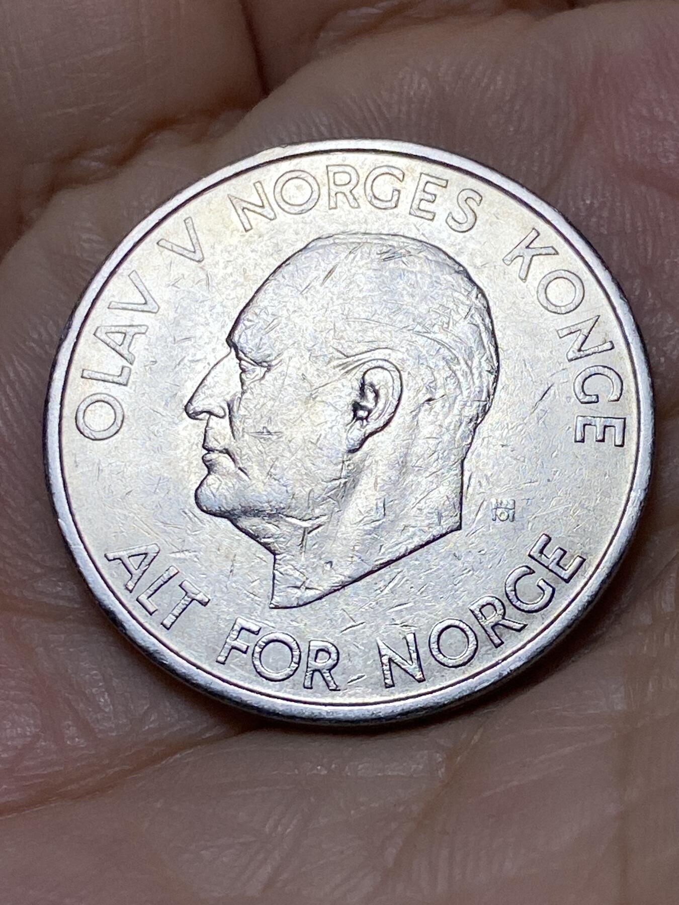 2025年第一百零六场(总第一百三十二场）外国好品散币(免佣金) 挪威🇳🇴1963年5克朗(奥拉夫五世第一套首发年)