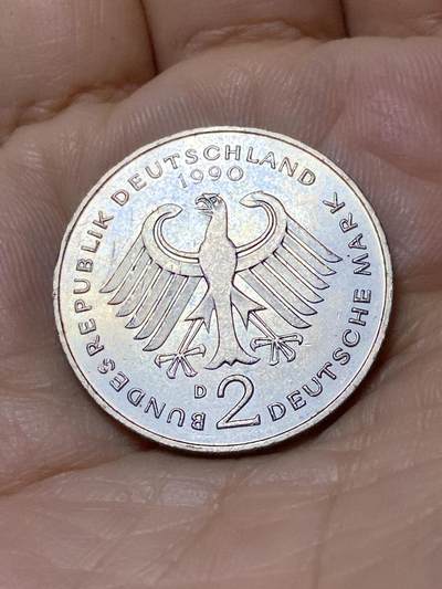 2025年第一百零六场(总第一百三十二场）外国好品散币(免佣金) - 德国🇩🇪1990年2马克(D标，慕尼黑造)