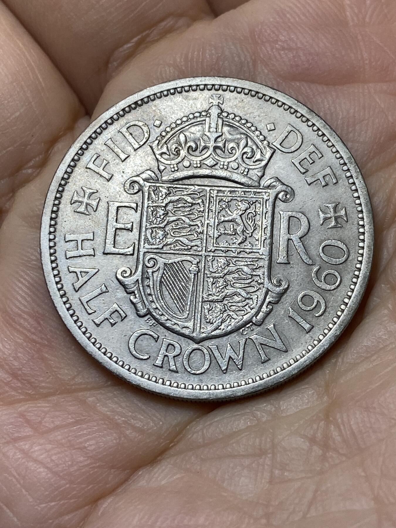 2025年第一百零六场(总第一百三十二场）外国好品散币(免佣金) 英国🇬🇧1960年半克朗(伊丽莎白二世青年桂冠第二版)