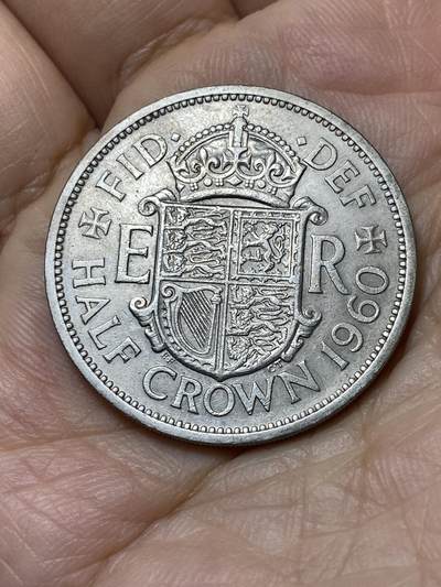 2025年第一百零六场(总第一百三十二场）外国好品散币(免佣金) - 英国🇬🇧1960年半克朗(伊丽莎白二世青年桂冠第二版)