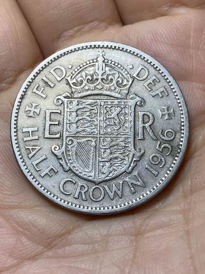 2025年第一百零六场(总第一百三十二场）外国好品散币(免佣金) - 英国🇬🇧1956年半克朗(伊丽莎白二世青年桂冠第二版)