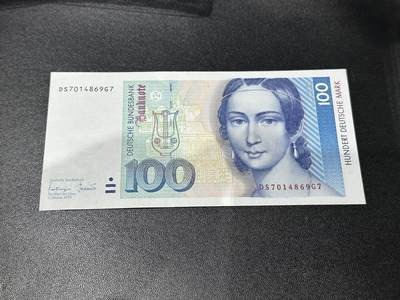 《外钞收藏家》第五百七十四期（精选场）（本平台长期征集拍品、欢迎藏友们联系合作） - 1993年德国100马克 克拉拉 AU品相