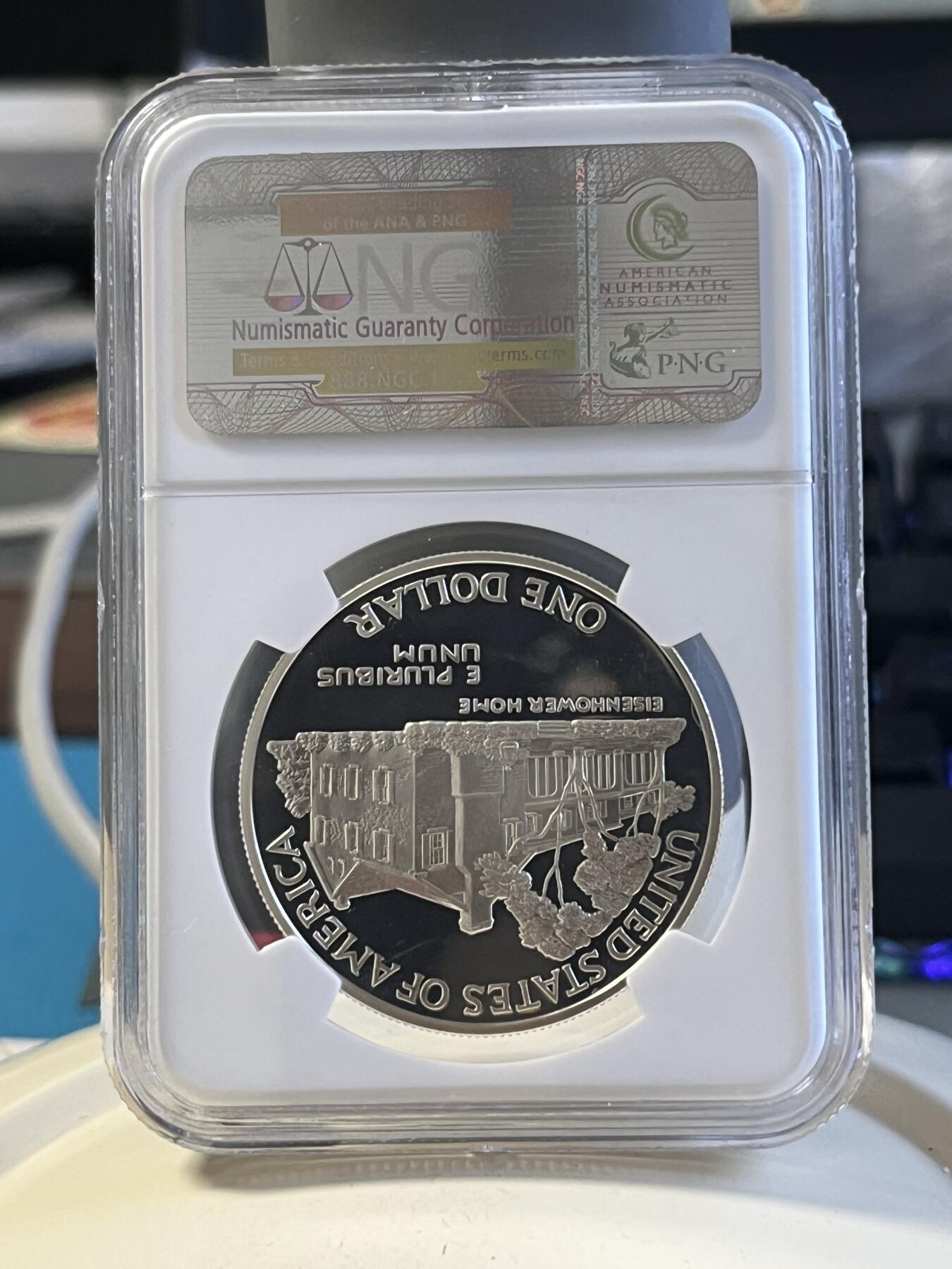 第177期拍卖【长期征集拍品】 美国1990年1美元精制银币 艾森豪威尔 NGC PF69UC