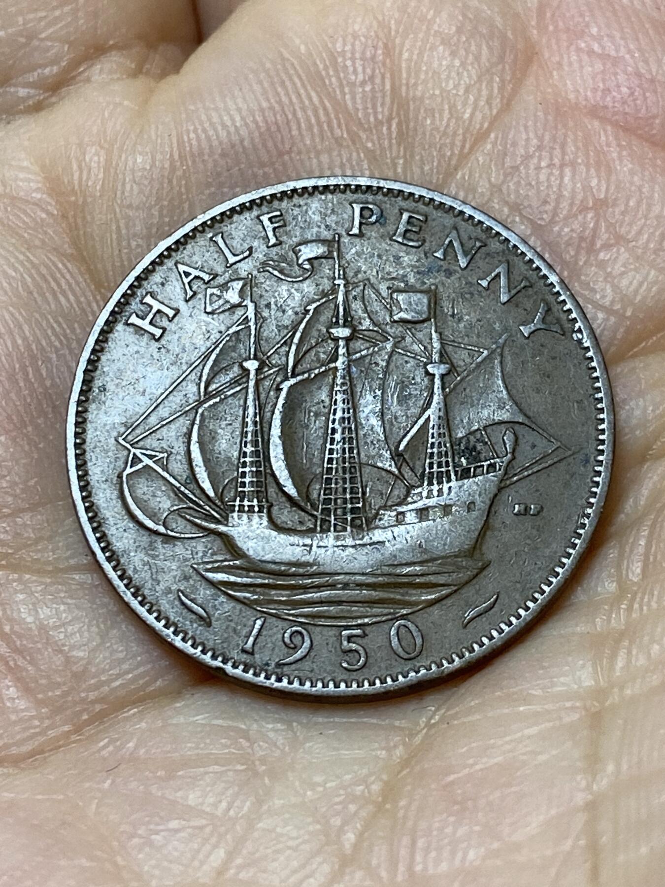 2025年第一百零六场(总第一百三十二场）外国好品散币(免佣金) 英国🇬🇧1950年半便士(乔治六世第二版)