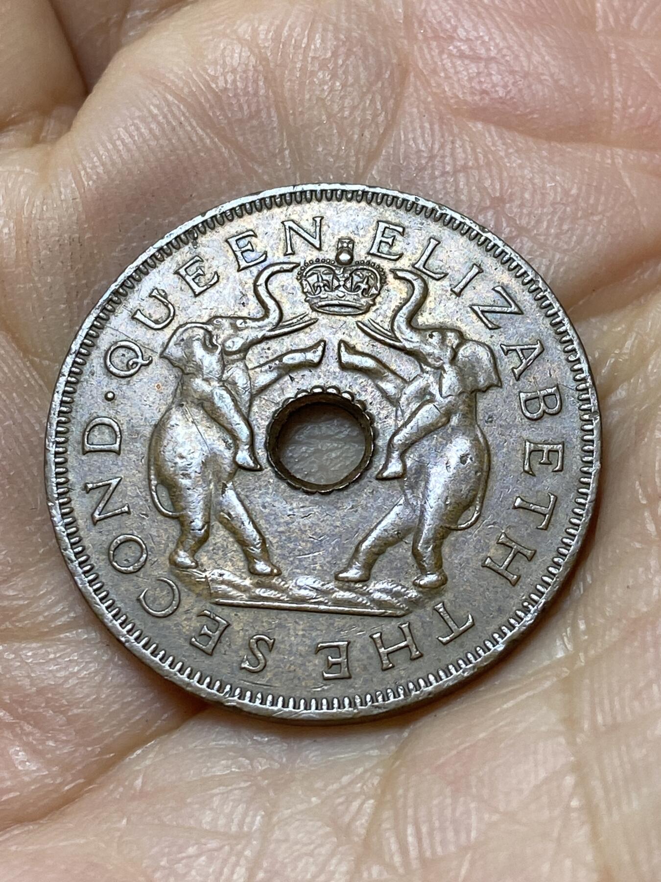 2025年第一百零六场(总第一百三十二场）外国好品散币(免佣金) 少见好品–罗德西亚与尼亚萨兰联邦1957年1便士(伊丽莎白二世时期)
