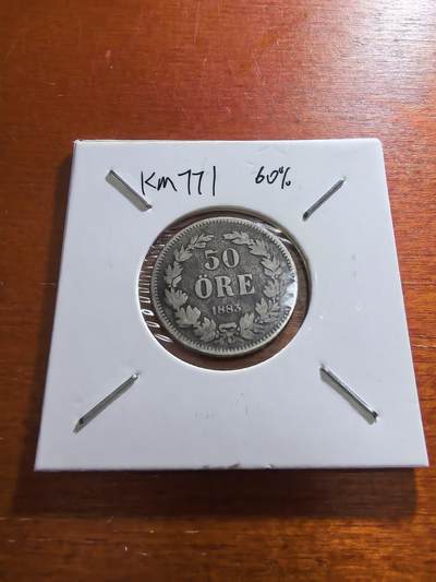 长老汇蛇年精选第五十九场拍卖 1883瑞典50欧尔银币，5克600银