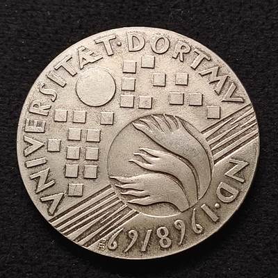 【全场包邮】纯粹捡漏拍479场（免费代拍第16场） - 【银章】德国1965年多特蒙德大学（35毫米20克）纪念银章-含银标