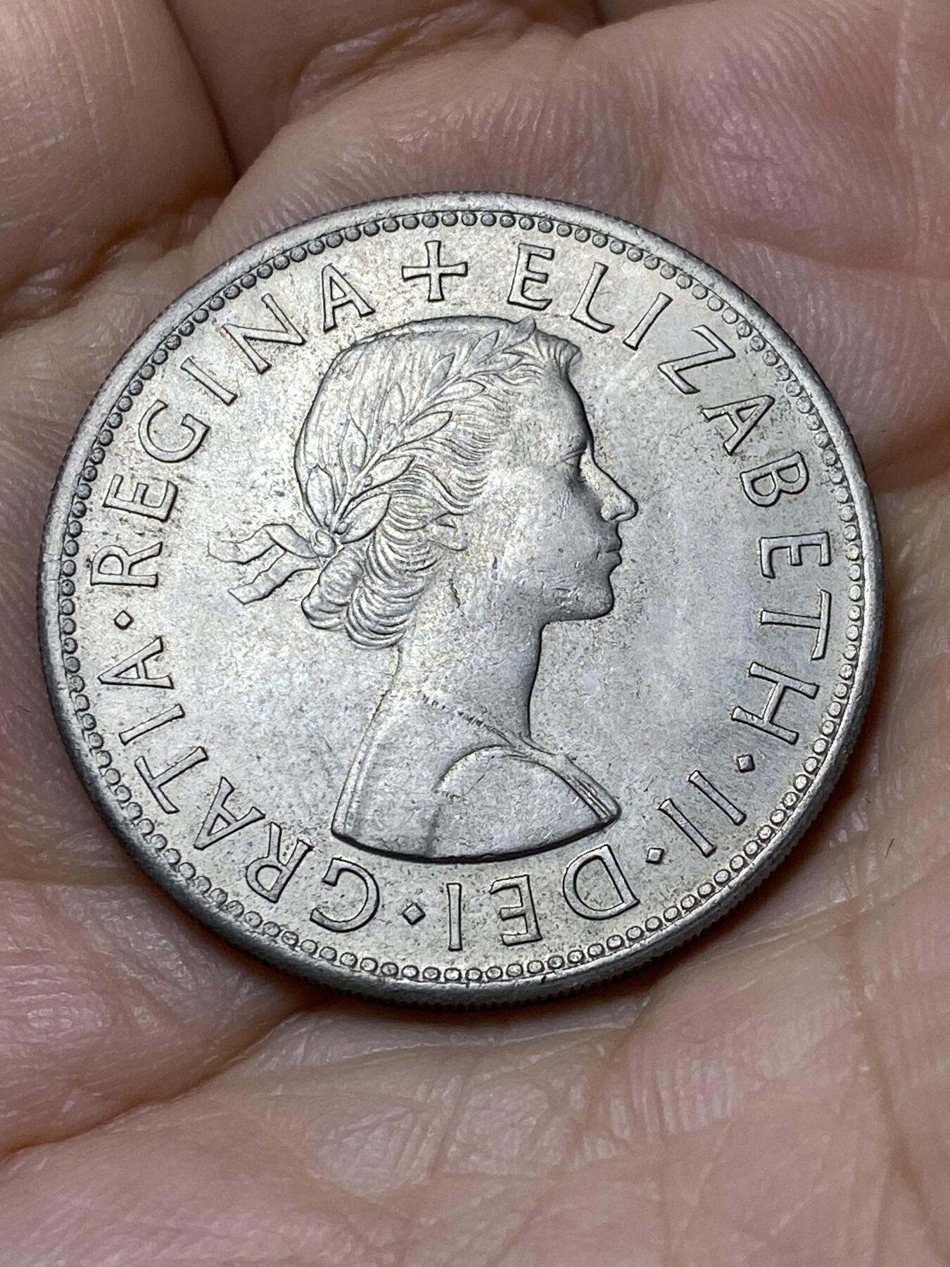 2025年第一百零六场(总第一百三十二场）外国好品散币(免佣金) 英国🇬🇧1961年半克朗(伊丽莎白二世青年桂冠第二版)