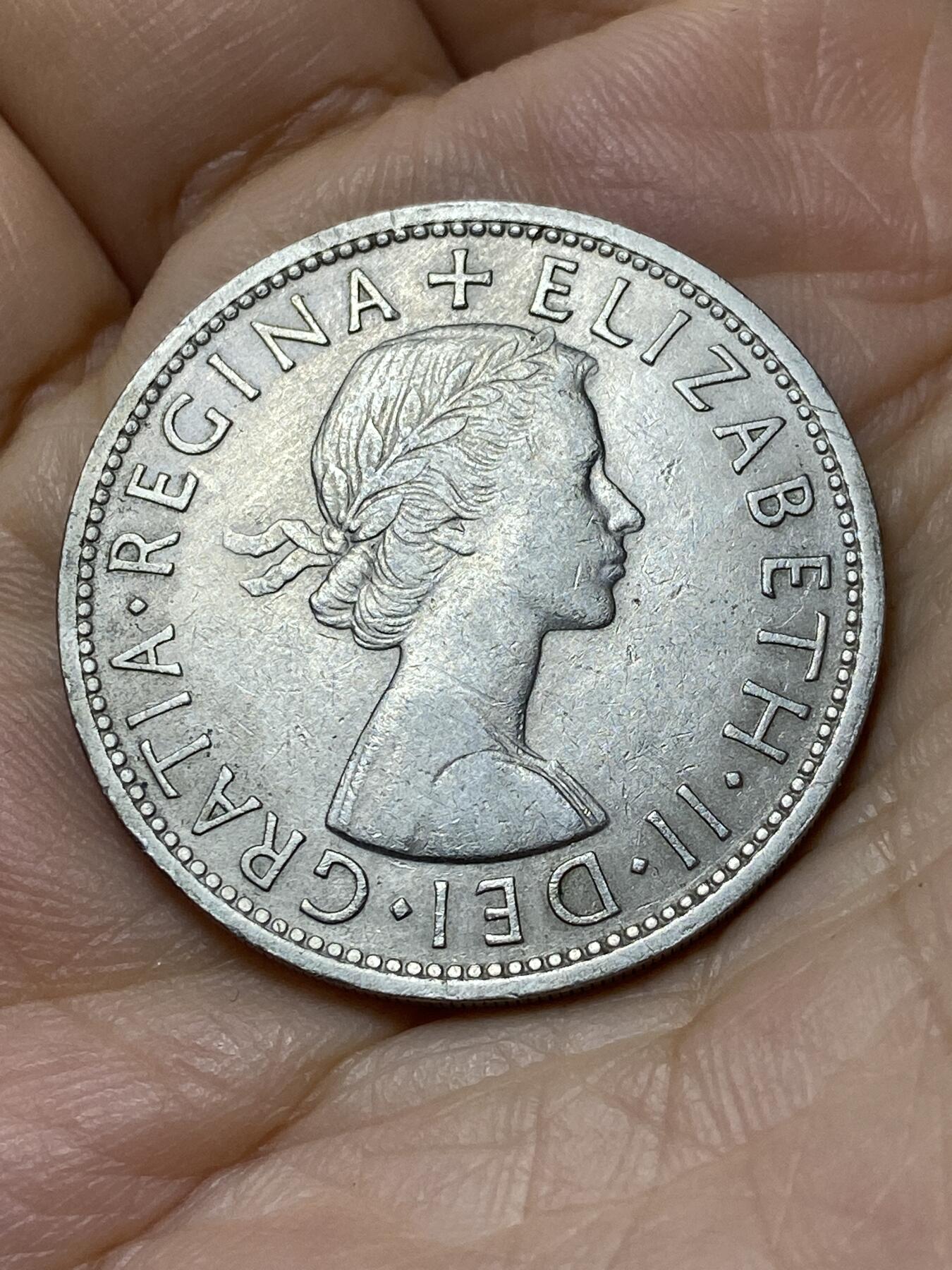 2025年第一百零六场(总第一百三十二场）外国好品散币(免佣金) 英国🇬🇧1960年半克朗(伊丽莎白二世青年桂冠第二版)