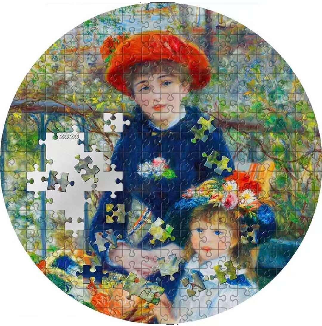 【币将精彩】世界钱币拍卖（2025-10-15） 帕劳2020年拼图名画雷诺阿《姐妹》彩色大银币  999银3盎司，直径65毫米，发行499枚，带证书包装。