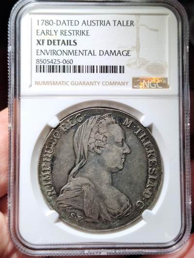 中外钱币第四场 - NGC-XF1780 年神圣罗马帝国 1 泰勒 早期重铸版