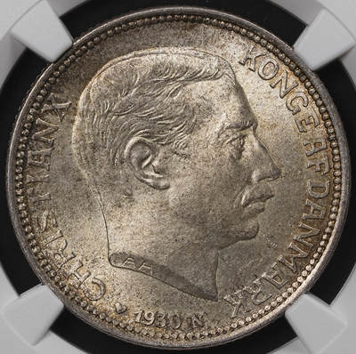 修遠堂世界钱币第八十八期 - NGC MS65 1930年丹麦国王60大寿纪念2克朗银币