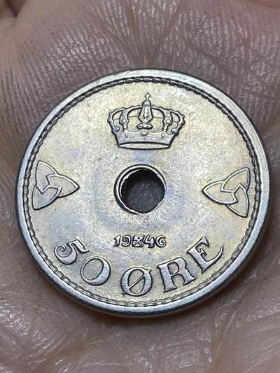 2025年第一百零七场(总第一百三十三场）外国好品散币(免佣金) - 挪威🇳🇴1946年50欧尔(哈康七世第四版)