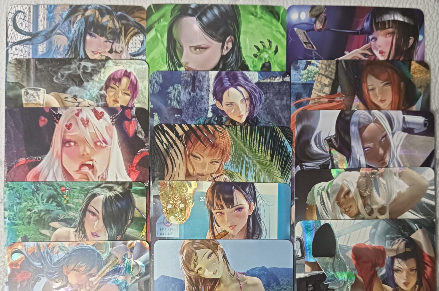 花开卡拍第42期（10月12号周日截拍，品控勿拍!!!拍品不寄存，运费5元，自制卡难免瑕疵，可能存在轻微撞角爆边等出厂瑕疵，品控介意勿拍！） 燎原acg同人 纱布闪15张