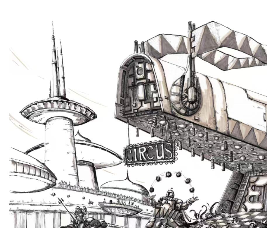 零元拍：歪歪星球大战系列作品装饰画《奴隶一号大马戏团》，作品尺寸：0.6X0.9CM，超厚300g泛太克艺术纸，爱普生原装墨水艺术微喷，限量200张