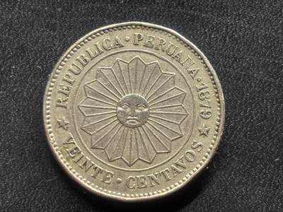 邮泉阁限时拍卖第二十九场 各国硬币专场（硬币在国外。） - 秘鲁1879年20分