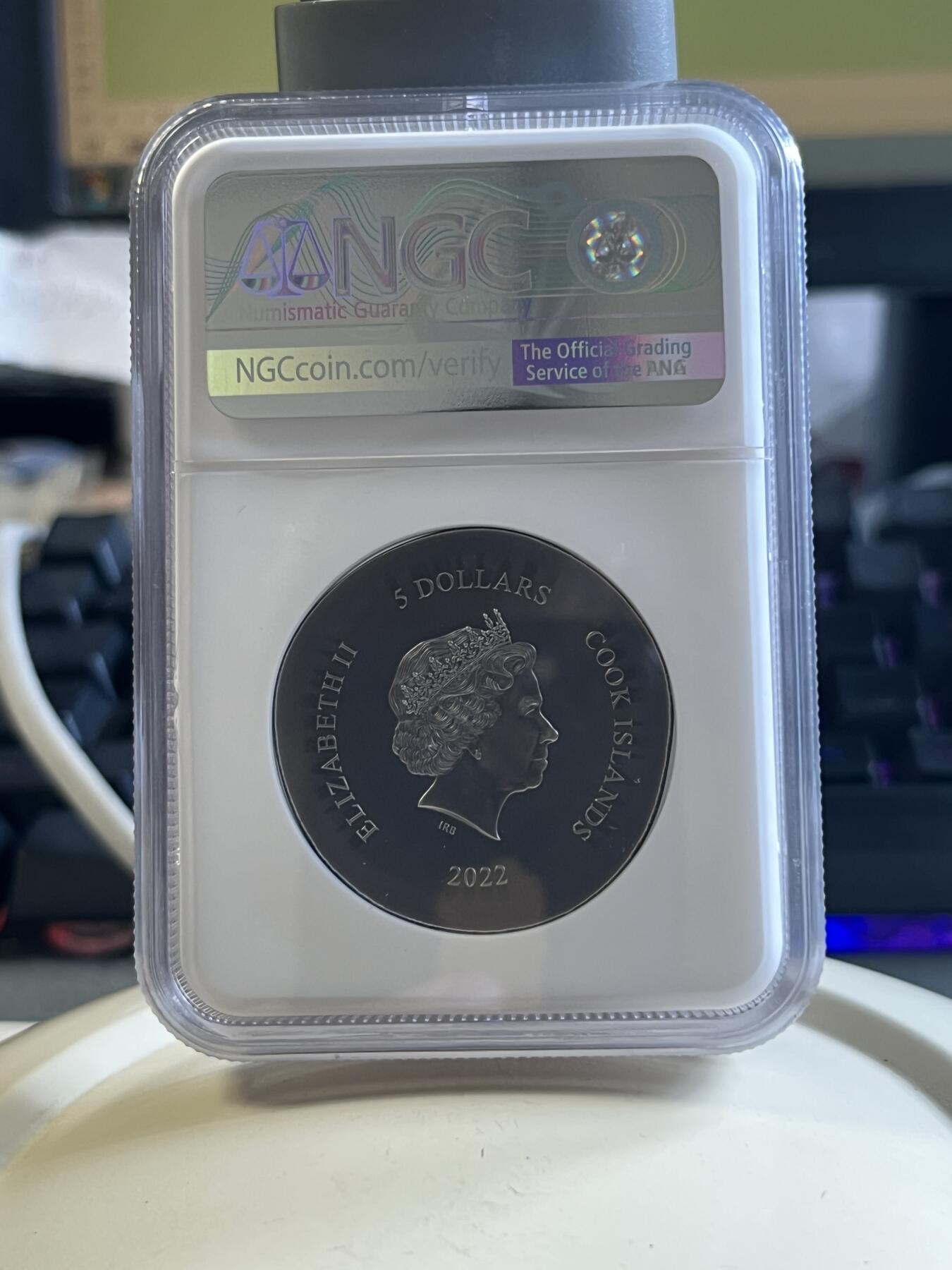 第177期拍卖【长期征集拍品】 NGC-MS70 ANTIQUED 库克2022年发行古希腊货币3（超高浮雕飞马设计）仿古银币（CIT重现千年历史货币复刻：1盎司克重，999纯银，33MM，限量999枚，盒证齐全）