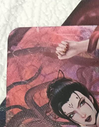 花开卡拍第42期（10月12号周日截拍，品控勿拍!!!拍品不寄存，运费5元，自制卡难免瑕疵，可能存在轻微撞角爆边等出厂瑕疵，品控介意勿拍！） - 嘎嘎鸭艺术对卡 蜘蛛精四妹 彩闪2张，卡背有出厂印刷通病白斑介意勿拍