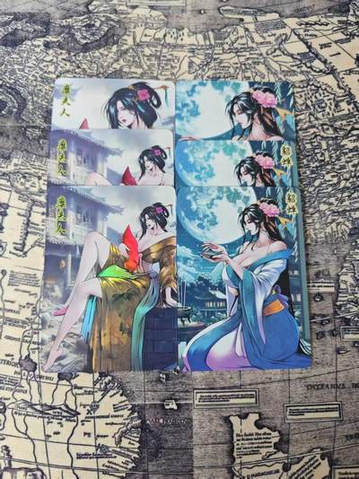 光影卡牌第24期，各家亲签，各家套卡，持续收拍品 - 逍遥三国貂蝉糜夫人金彩卡，一套6张