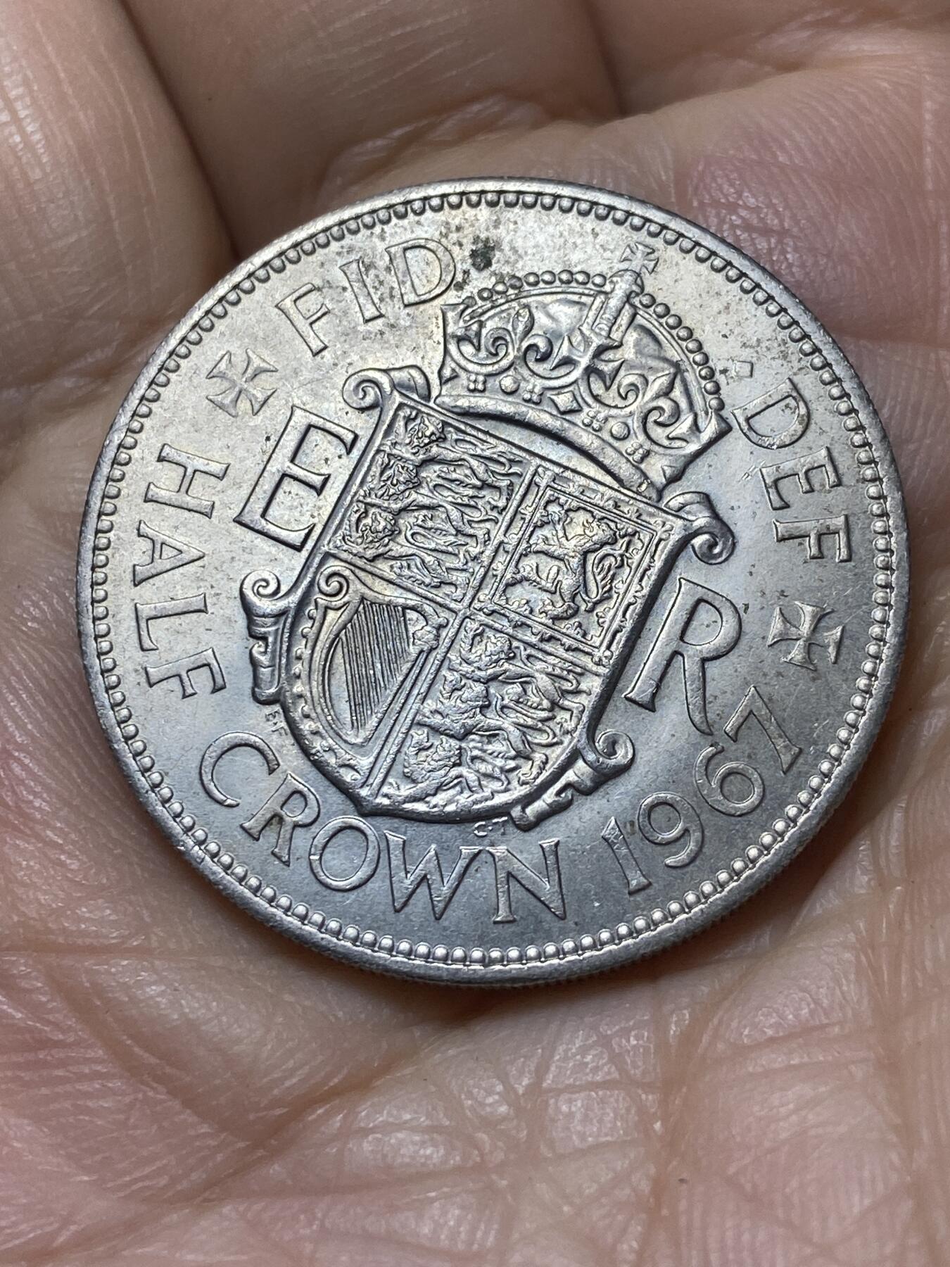 2025年第一百零七场(总第一百三十三场）外国好品散币(免佣金) 英国🇬🇧1967年半克朗(伊丽莎白二世青年桂冠第二版普制币关门年)