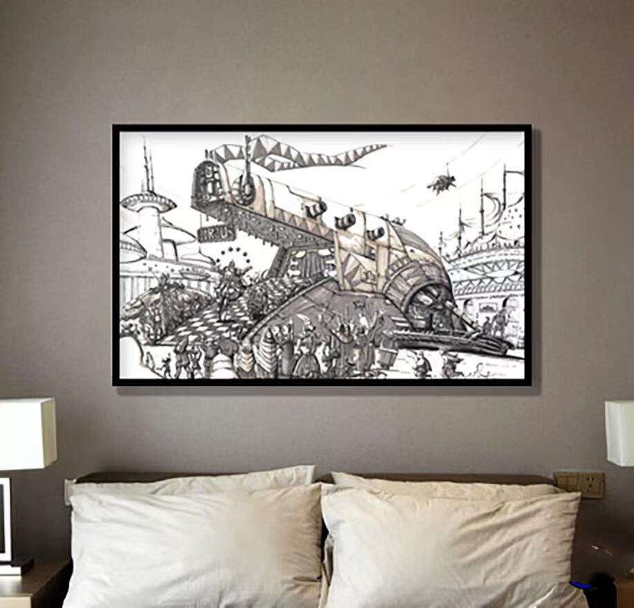 零元拍：歪歪星球大战系列作品装饰画《奴隶一号大马戏团》，作品尺寸：0.6X0.9CM，超厚300g泛太克艺术纸，爱普生原装墨水艺术微喷，限量200张