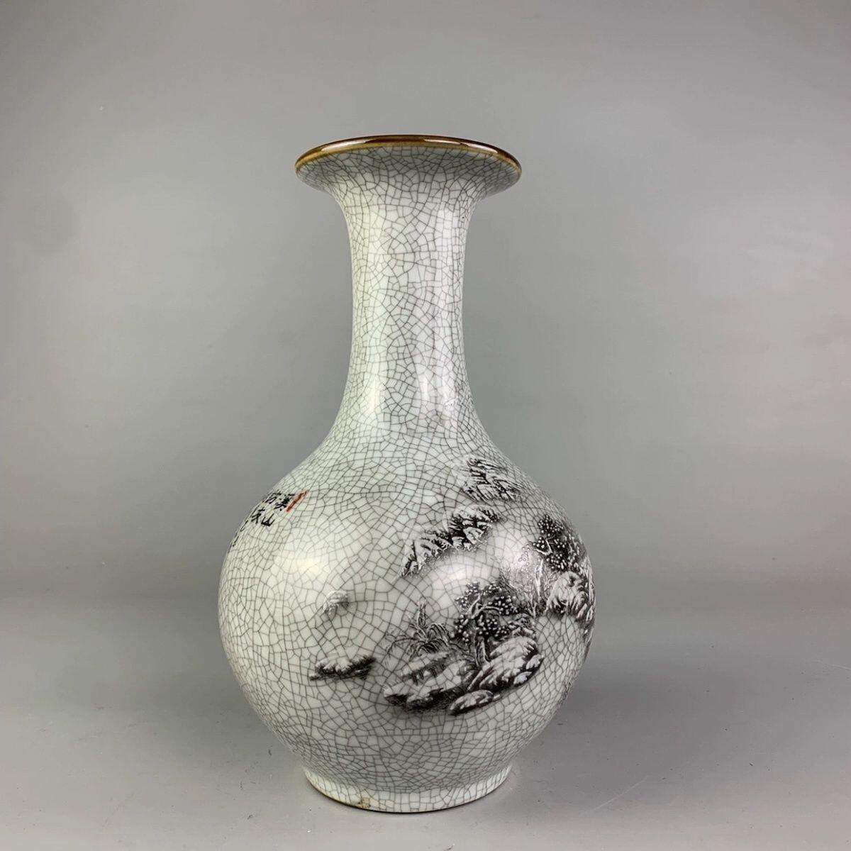 杂相专场（5） 粉彩雪景溪山访友图赏瓶