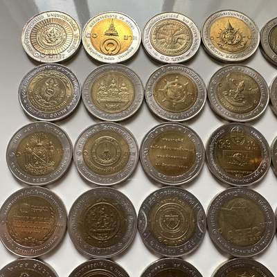 🌹外币初藏🌹🐯2025年第113场  每周二四六晚8️⃣点 接代拍 泰国10泰铢双色纪念币61枚大全套