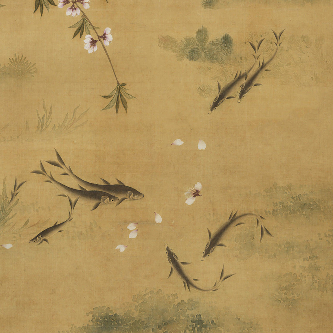 听雨轩 杂相专场（1） 清恽寿平燕喜鱼乐图卷轴画
