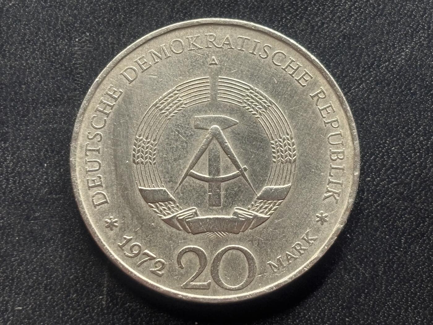 邮泉阁限时拍卖第二十九场 各国硬币专场（硬币在国外。） 东德1972年20马克纪念币