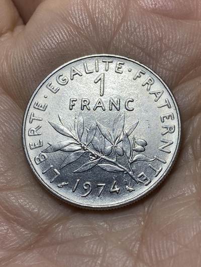 2025年第一百零七场(总第一百三十三场）外国好品散币(免佣金) - 法国🇫🇷1974年1法郎(猫头鹰标)
