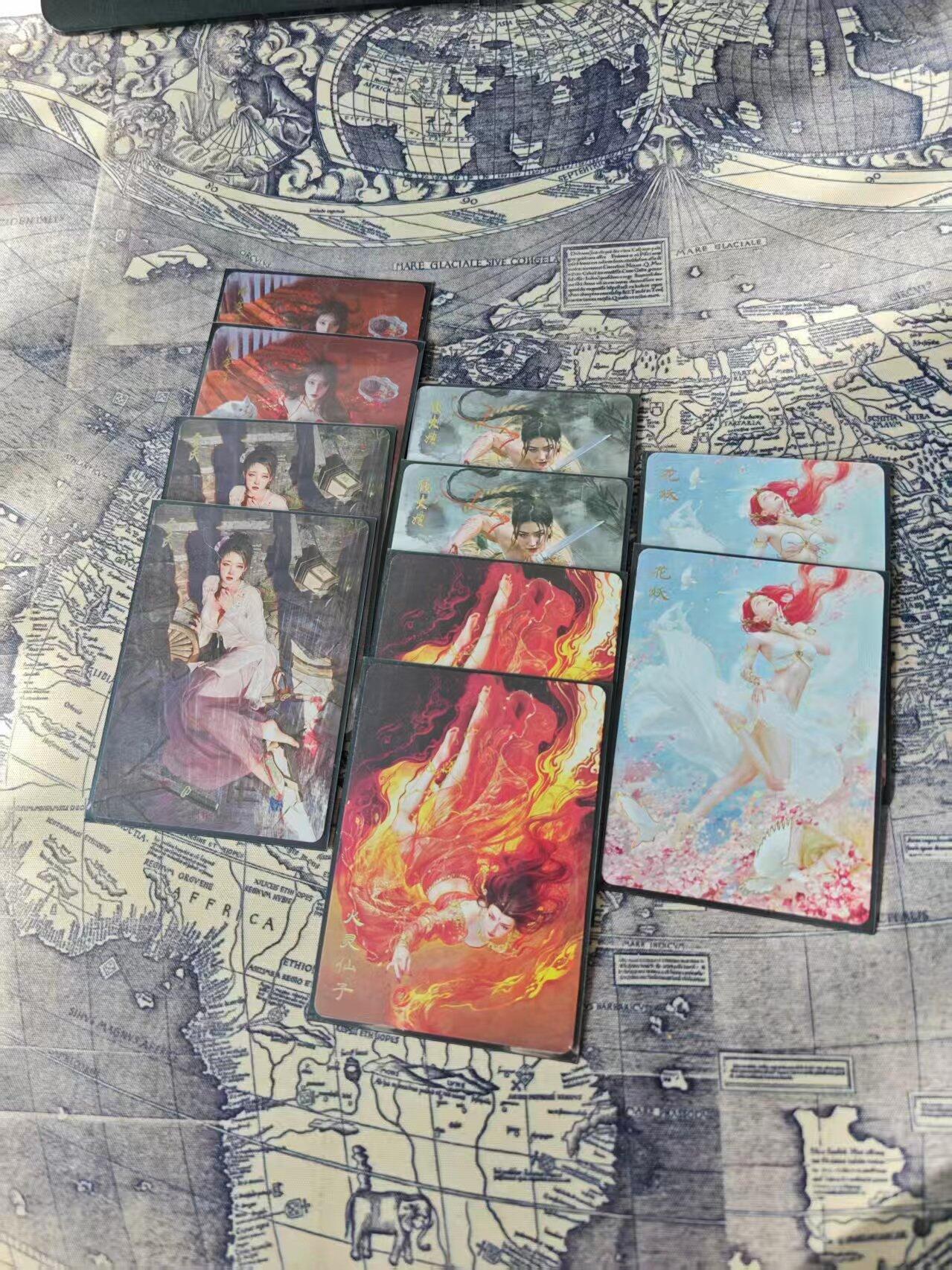 光影卡牌第24期，各家亲签，各家套卡，持续收拍品 燎原妖姬人姬幻彩卡一套10张人物如图