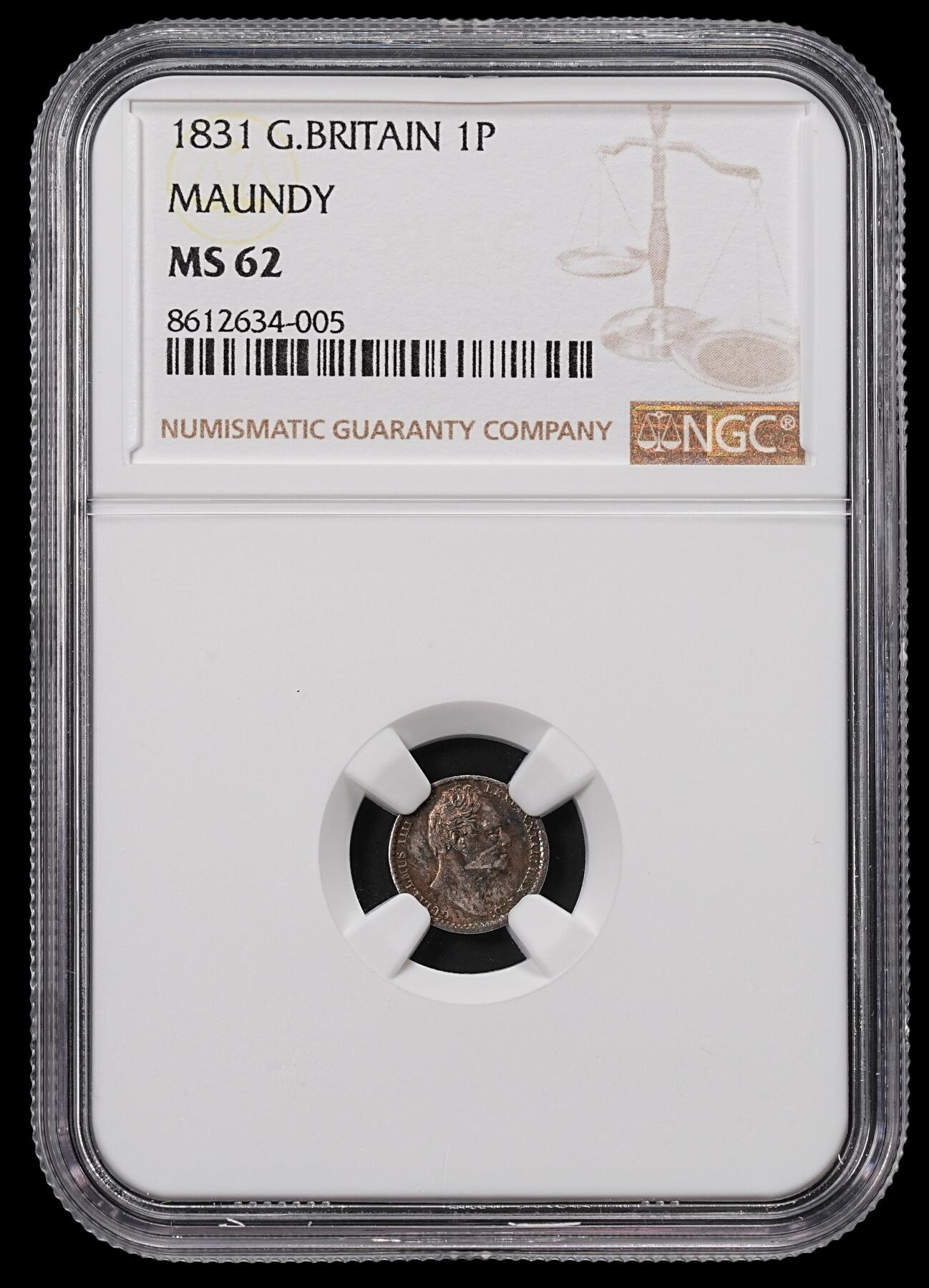 修遠堂世界钱币第八十八期 NGC MS62 1831年英国1便士银币 濯足币