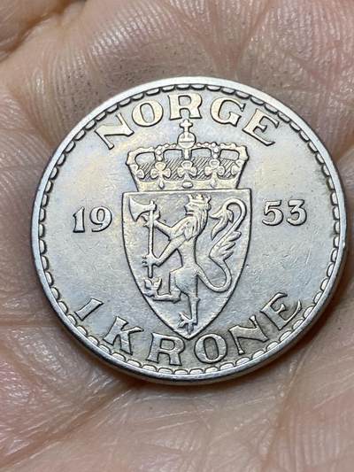 2025年第一百零七场(总第一百三十三场）外国好品散币(免佣金) - 挪威🇳🇴1953年1克朗(哈康七世第四版首发年)