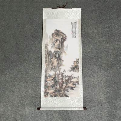 名家名画（装饰画）专场 - 山水图画井西居士祁昆卷轴画