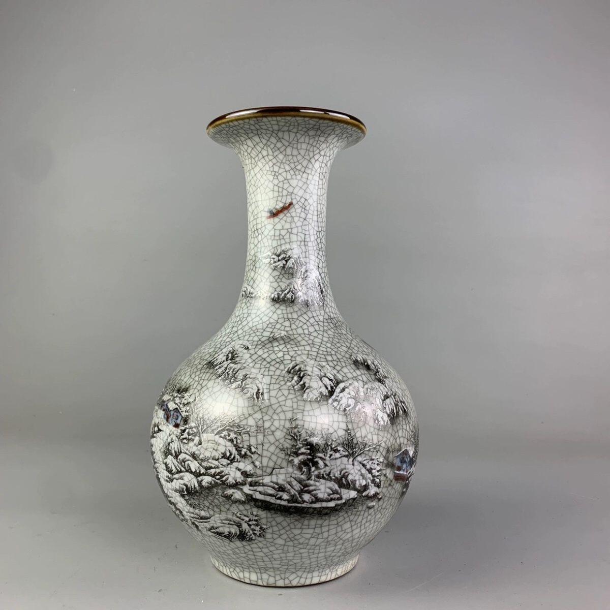 杂相专场（5） 粉彩雪景溪山访友图赏瓶