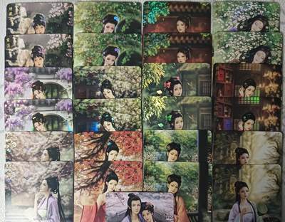 花开卡拍第42期（10月12号周日截拍，品控勿拍!!!拍品不寄存，运费5元，自制卡难免瑕疵，可能存在轻微撞角爆边等出厂瑕疵，品控介意勿拍！） - 卡将十二才女全套，彩闪25张，正常版12张+艺术版12张+特卡1张